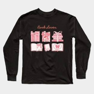 Coquette Book and Ribbons for Book Lovers Long Sleeve T-Shirt